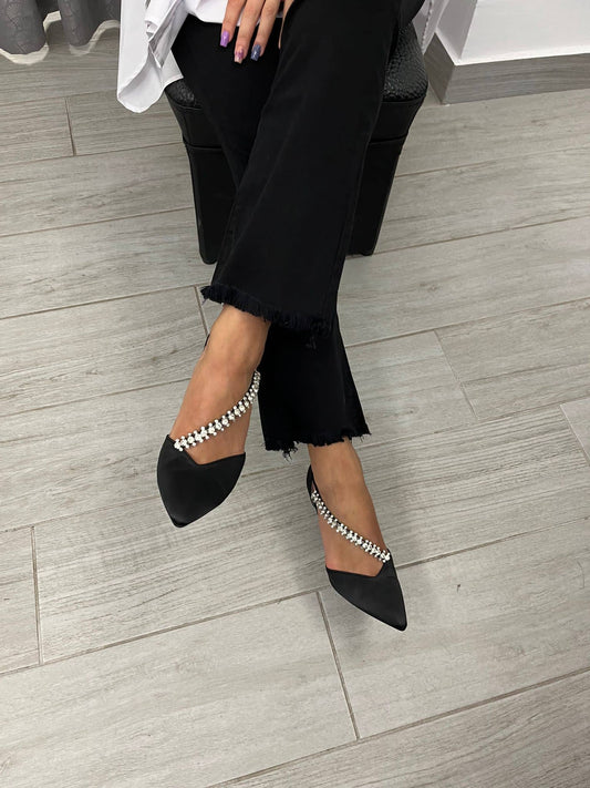 Decolte Crystal in Raso Nero