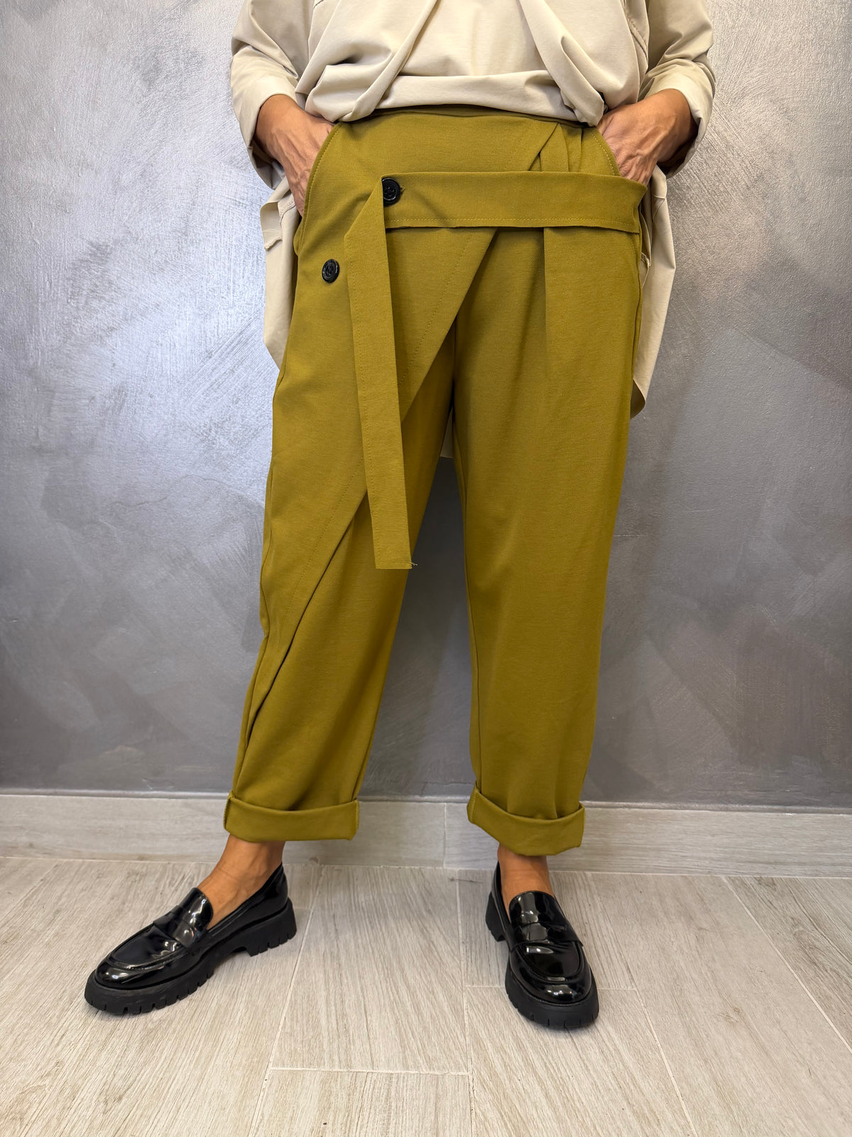 Pantalone 158C Rubina Verde Olio