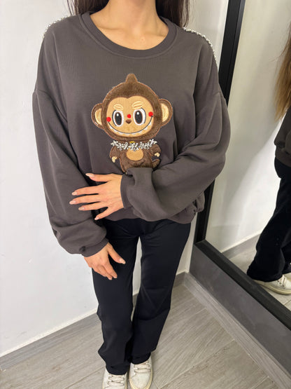 Felpa Labubu Marrone