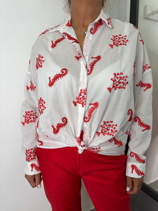 Camicia Vicolo Bianca/Rossa