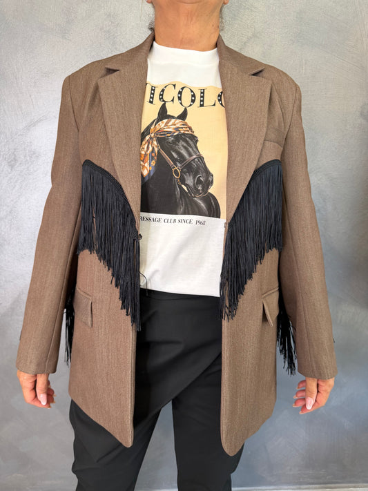 Giacca Frange Marrone Vicolo