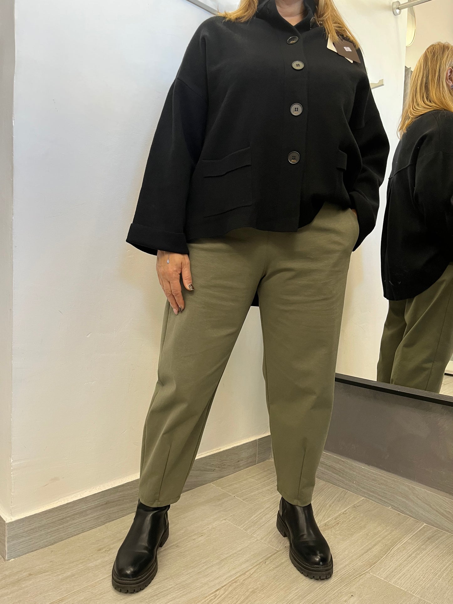 Pantalone Wendy Slim Verde Militare