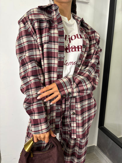 Camicia A Quadri Burgundi Lumina