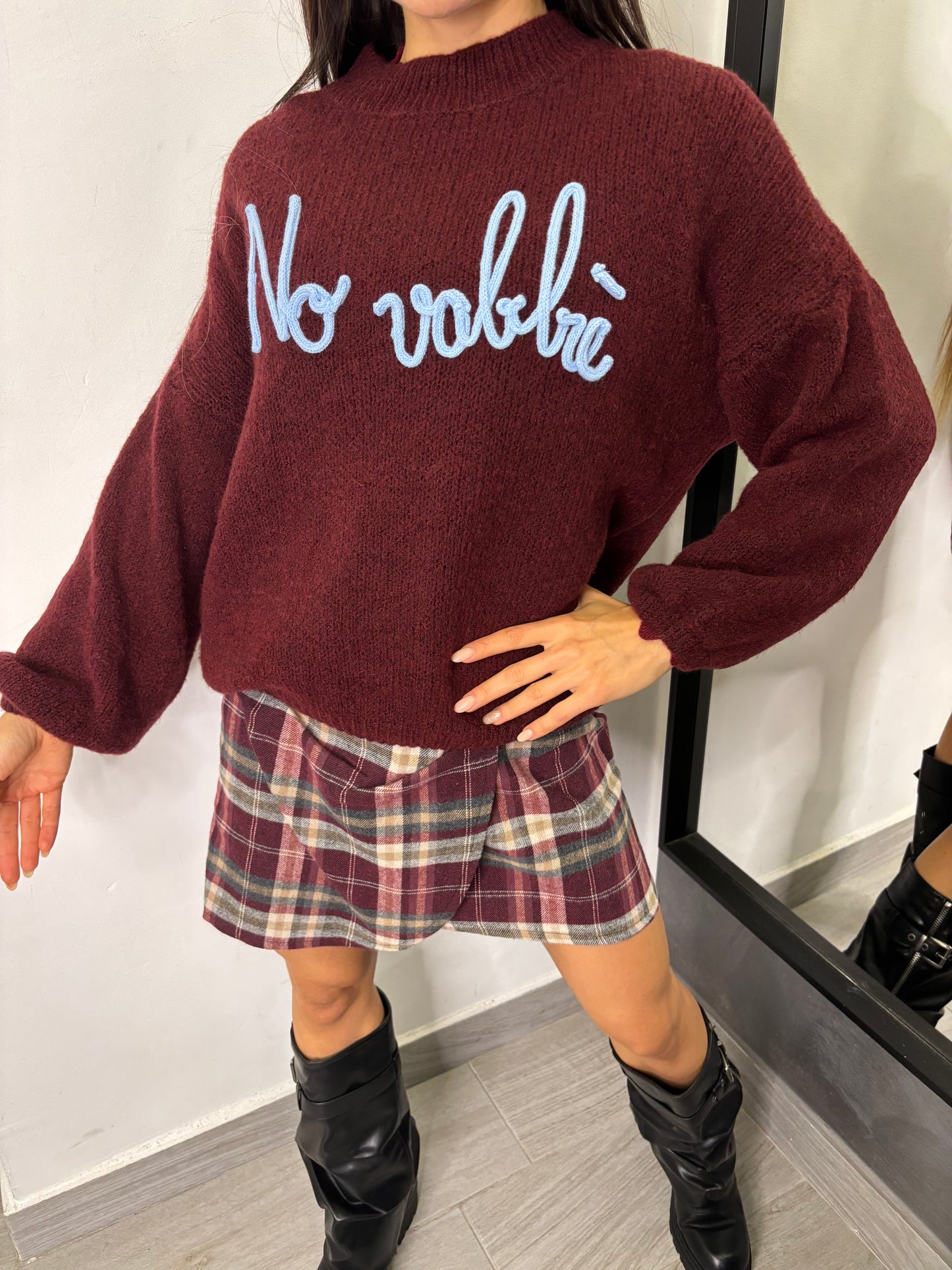 Maglione No Vabbè Bordeaux