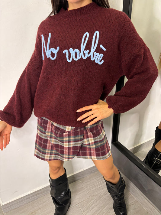 Maglione No Vabbè Bordeaux