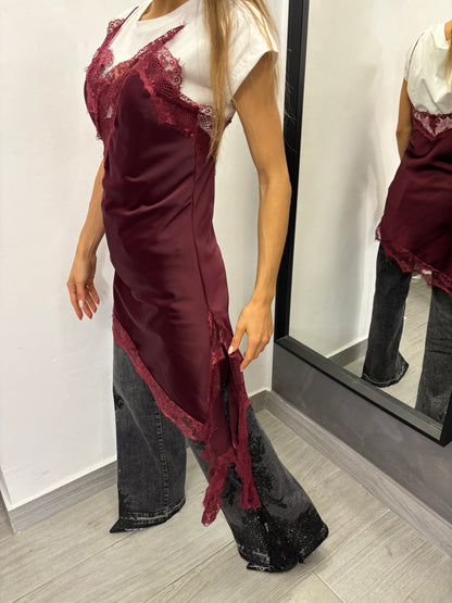 Abito Lingerie Pizzo Bordeaux