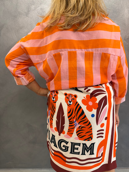 Camicia Righe Arancio/Rosa