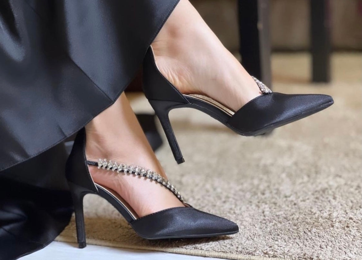Decolte Crystal in Raso Nero