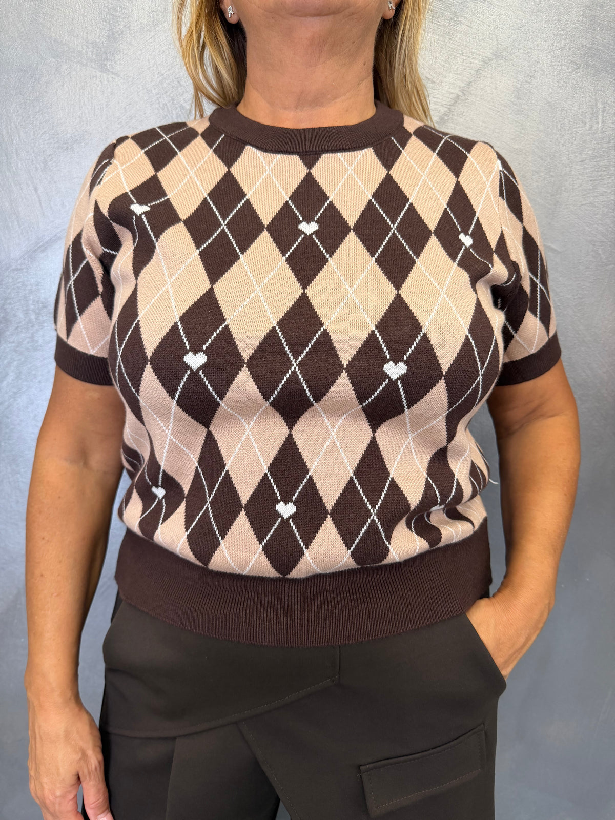 Maglia Rombi Marrone e Beige