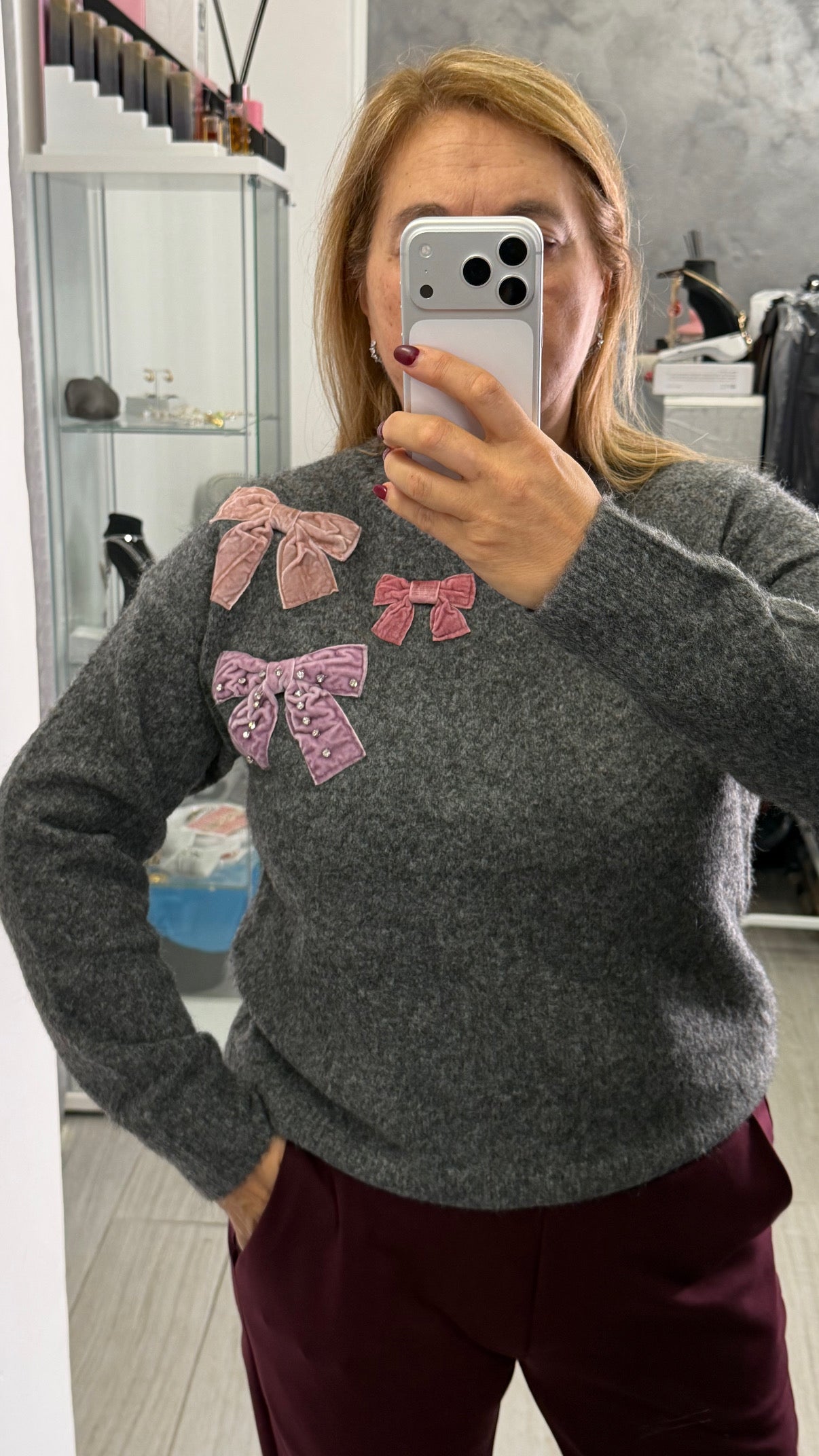 Maglione Romantico Grigio