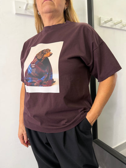 T-shirt Bassotto Plaid Melanzana Vicolo