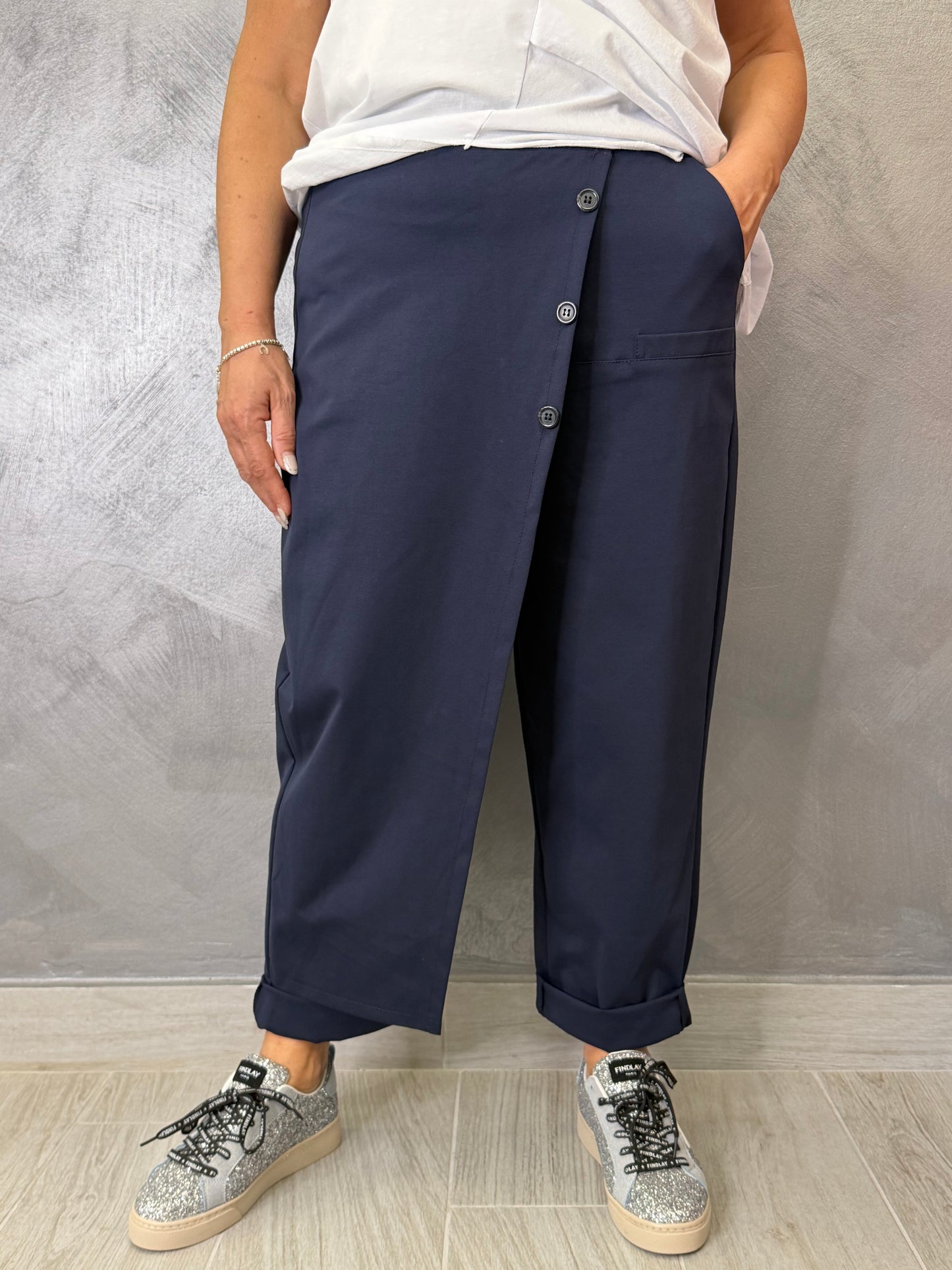 Pantalone 158C Asia Blu