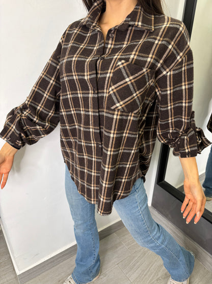 Camicia Scozzese Marrone