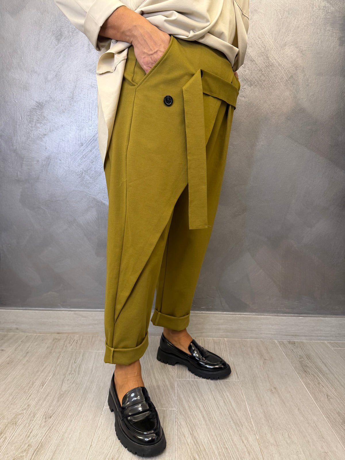 Pantalone 158C Rubina Verde Olio