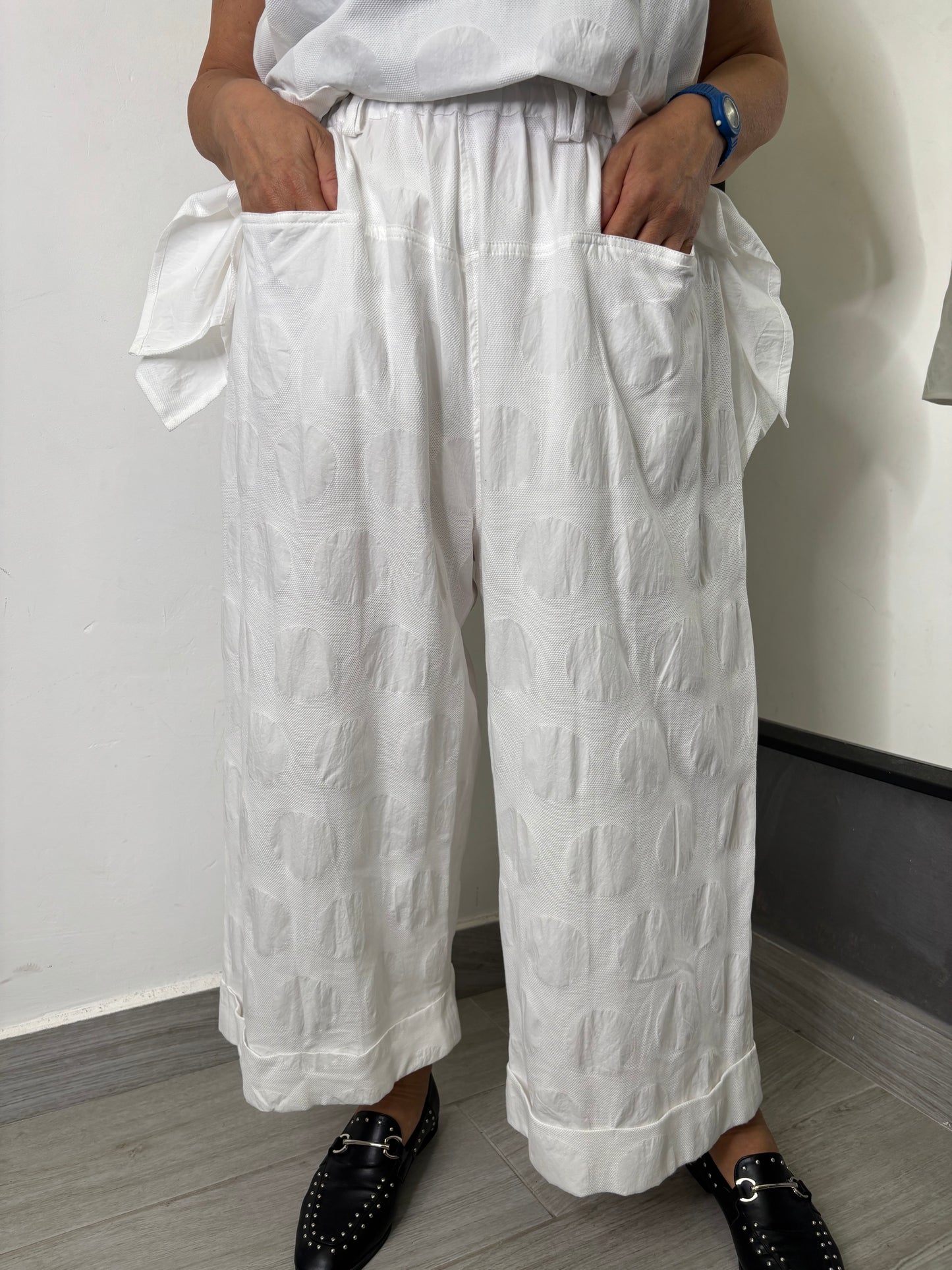Pantalone Wendy Pois Bianco