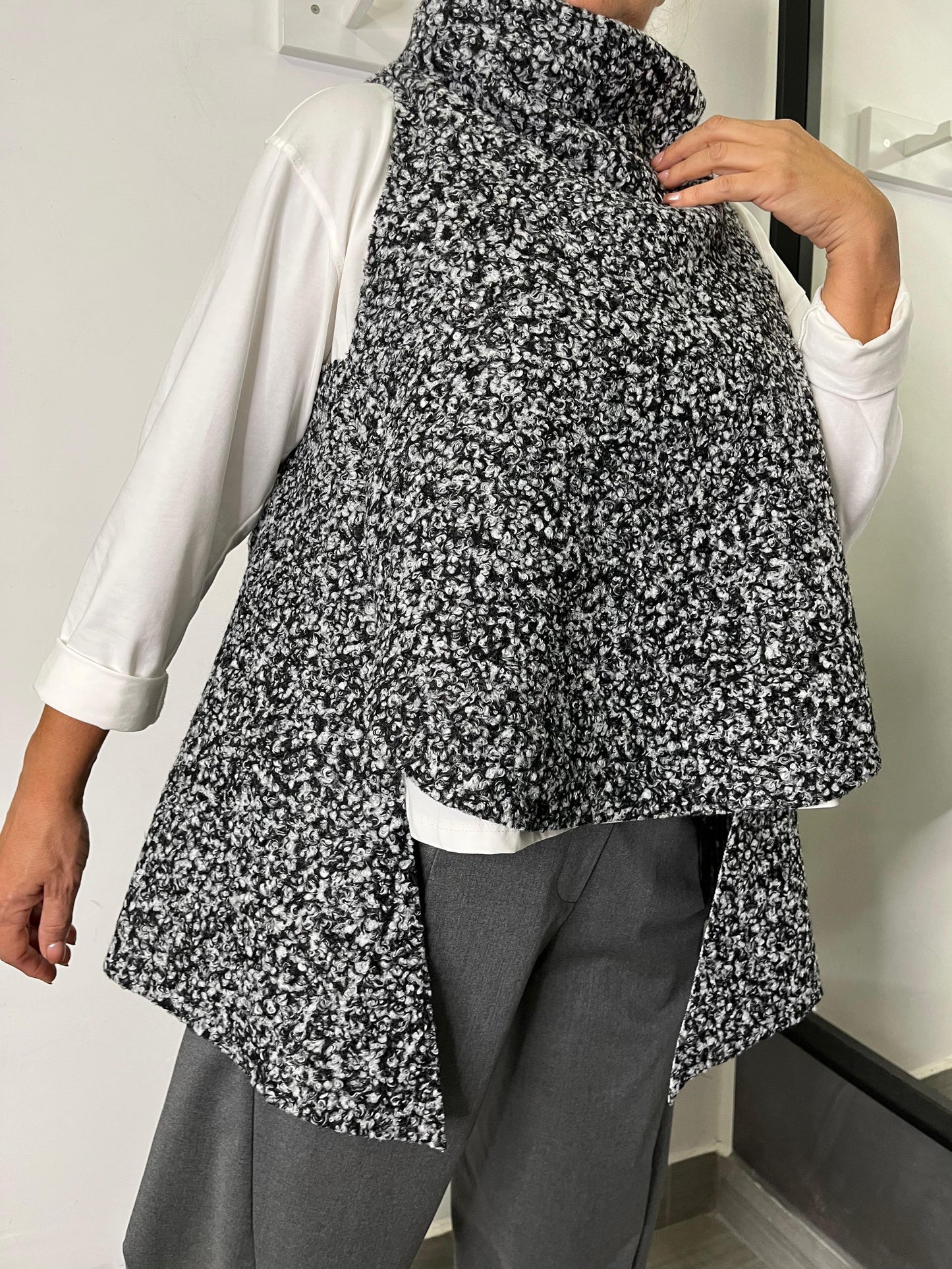 Gilet Wendy Bucle Grigio/Nero