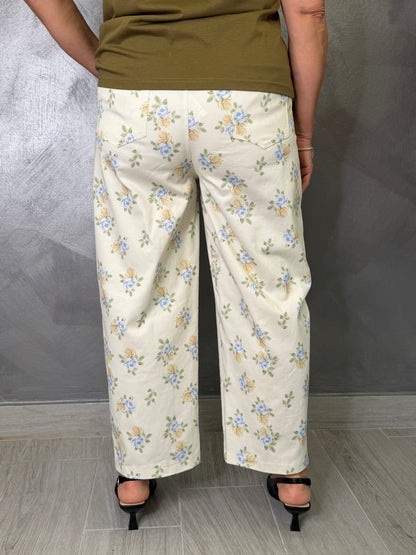 Pantalone Fiori Burro