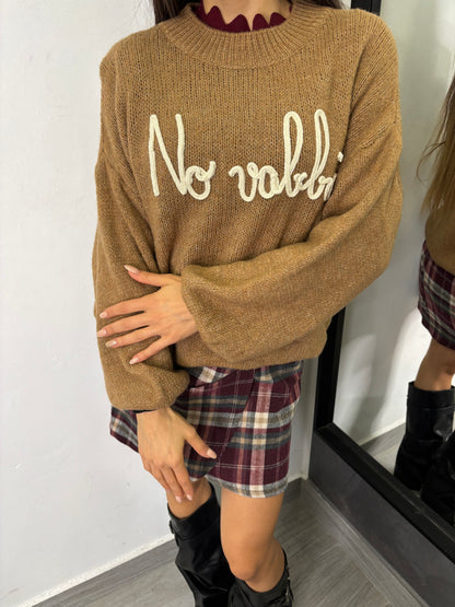 Maglione No Vabbè Cammello