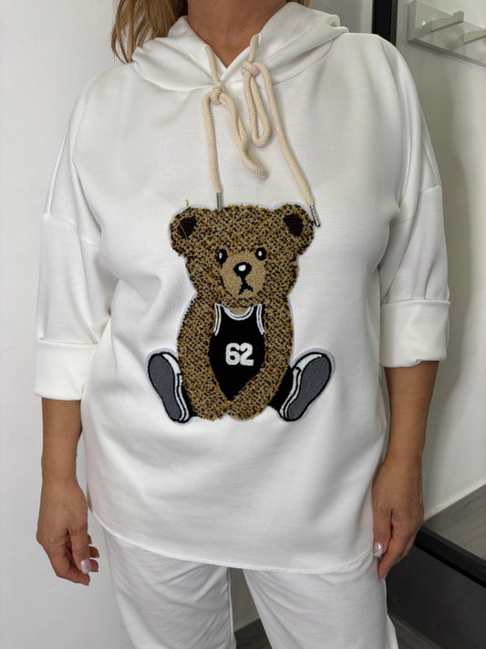 Felpa Teddy Bianca