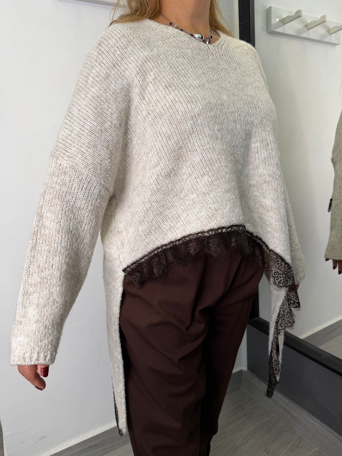 Maglione Pizzo Burro