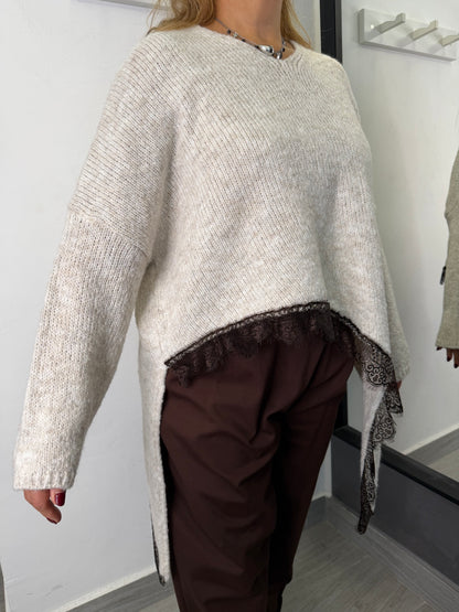 Maglione Pizzo Burro