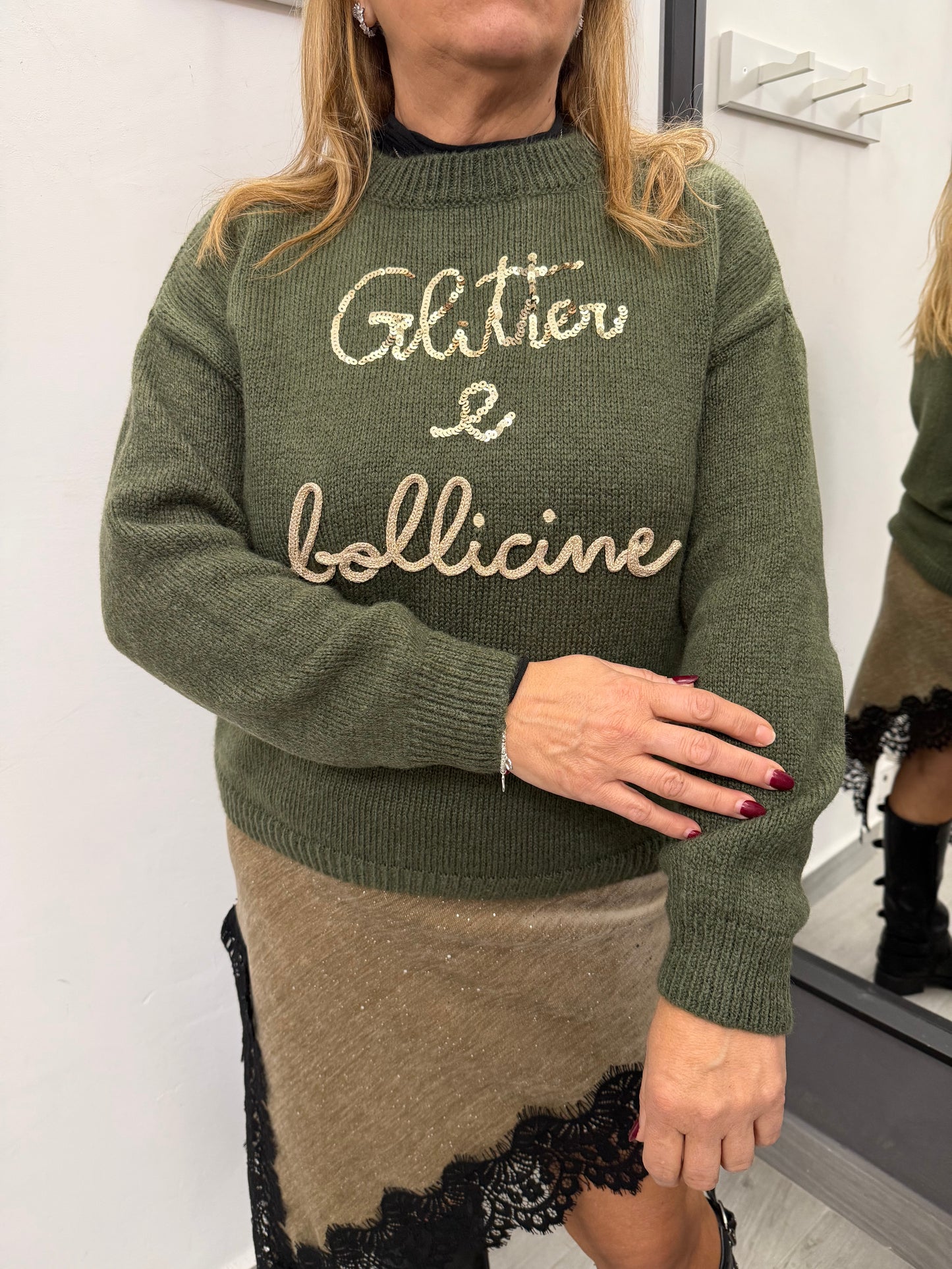 Maglioncino Glitter e Bollicine Verde