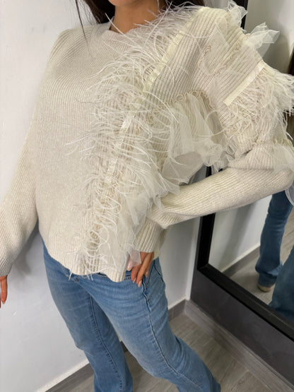 Maglione Tulle Burro