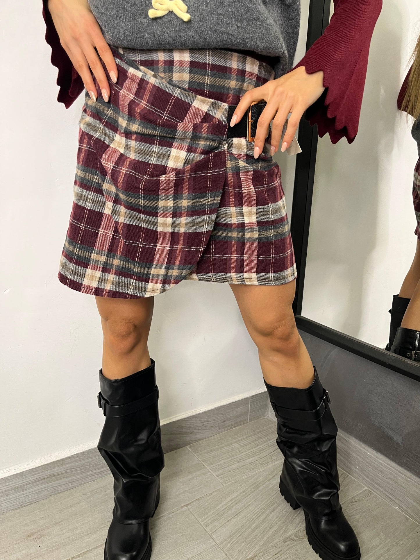 Gonna Scozzese Bordeaux