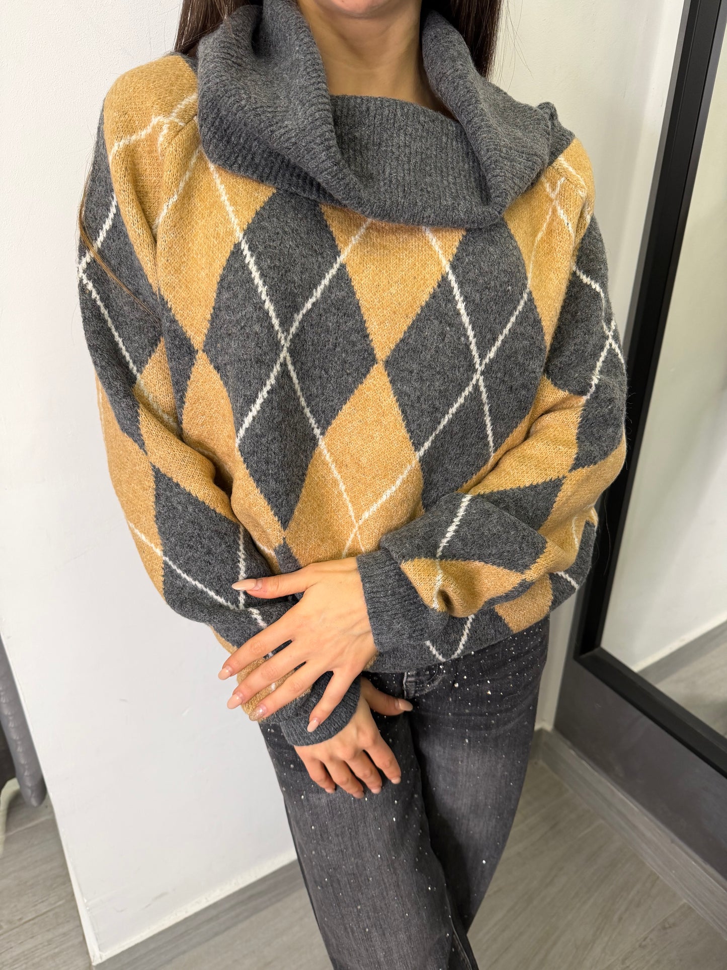 Maglione Rombi Grigio