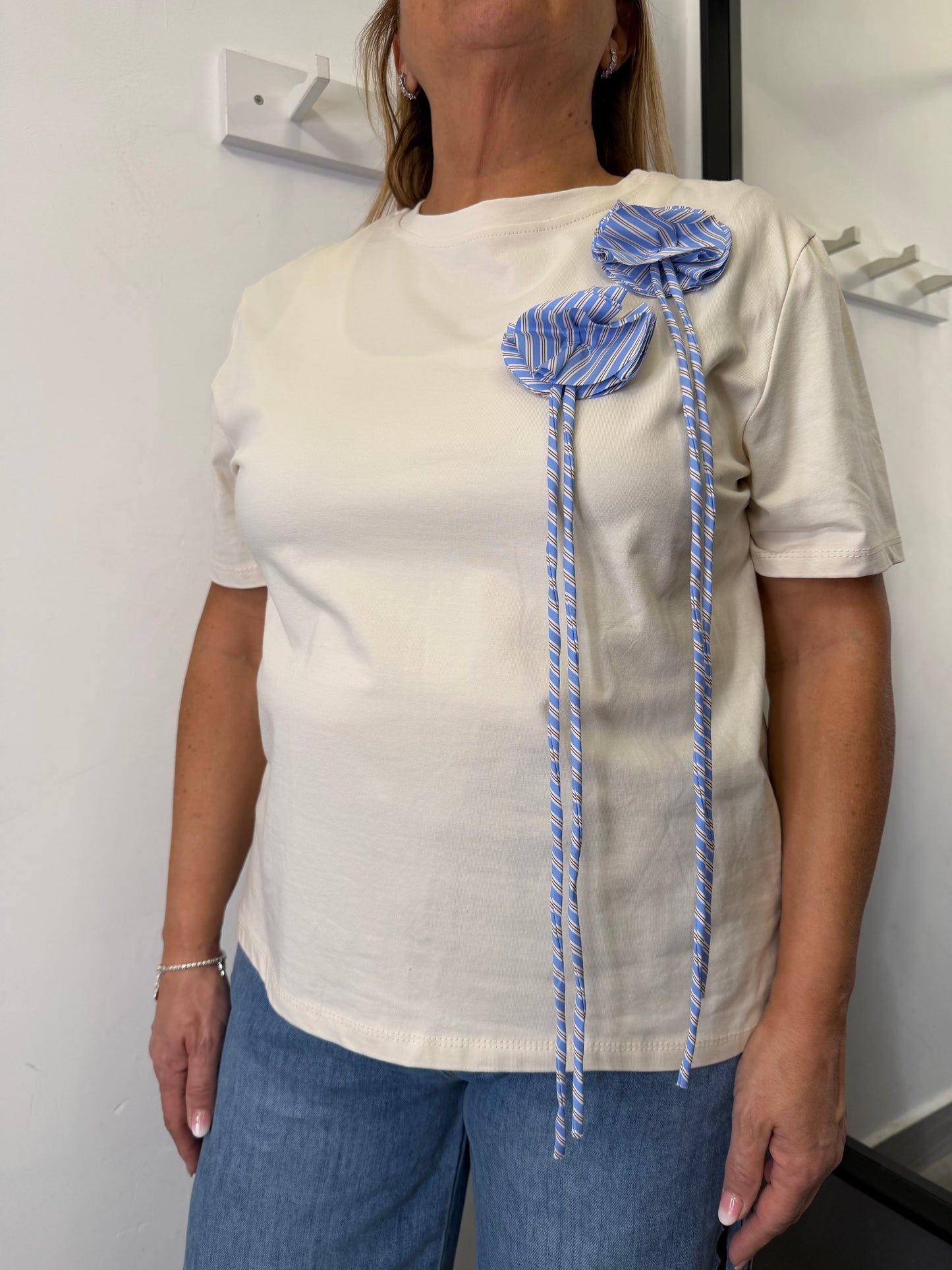 T-shirt Fiori Righe