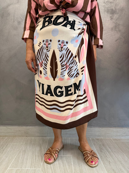 Gonna Lunga Pareo Tigre Azzurra