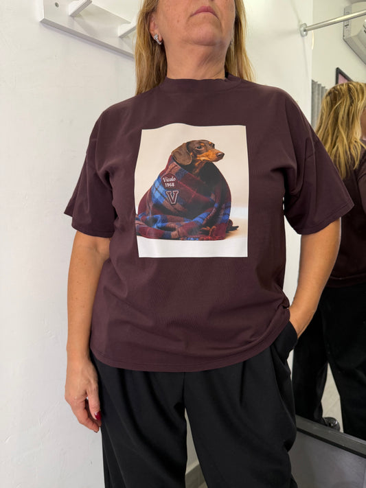 T-shirt Bassotto Plaid Melanzana Vicolo