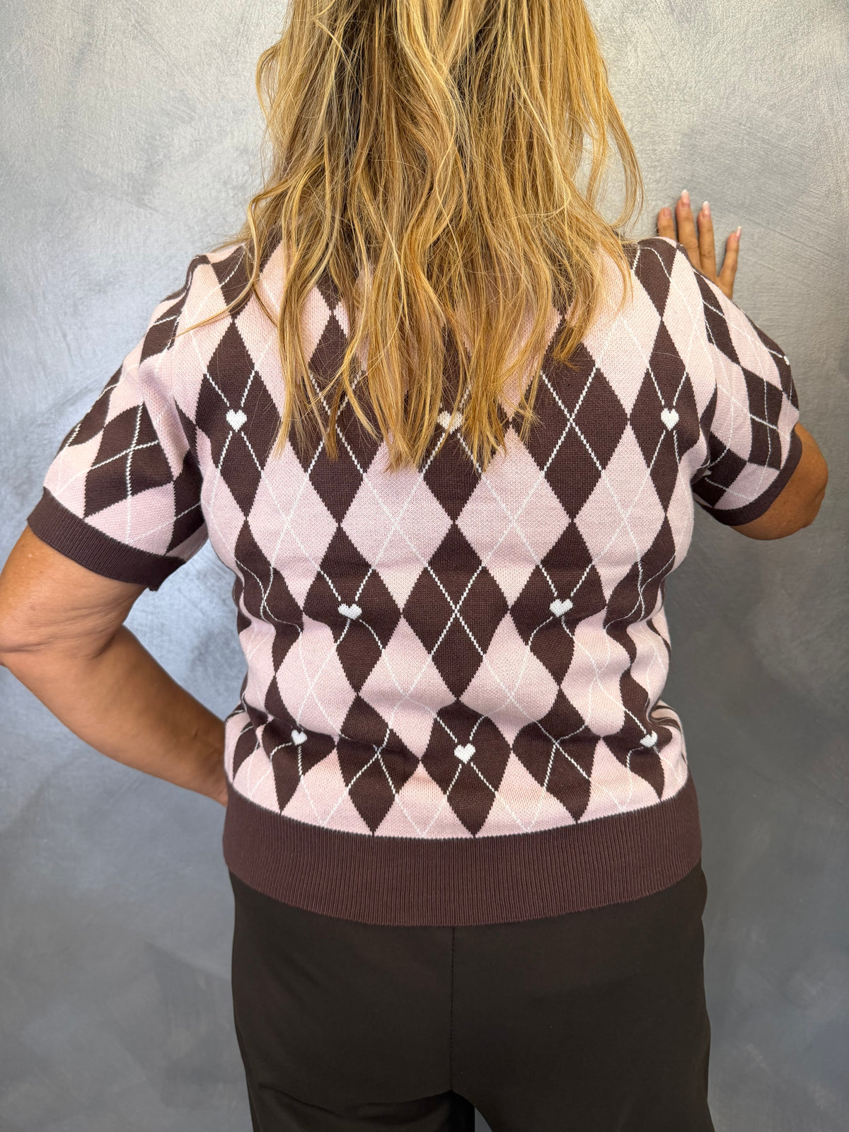 Maglia Rombi Marrone e Rosa