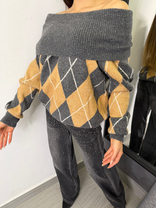 Maglione Rombi Grigio