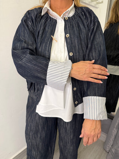Giacca Denim Rigata