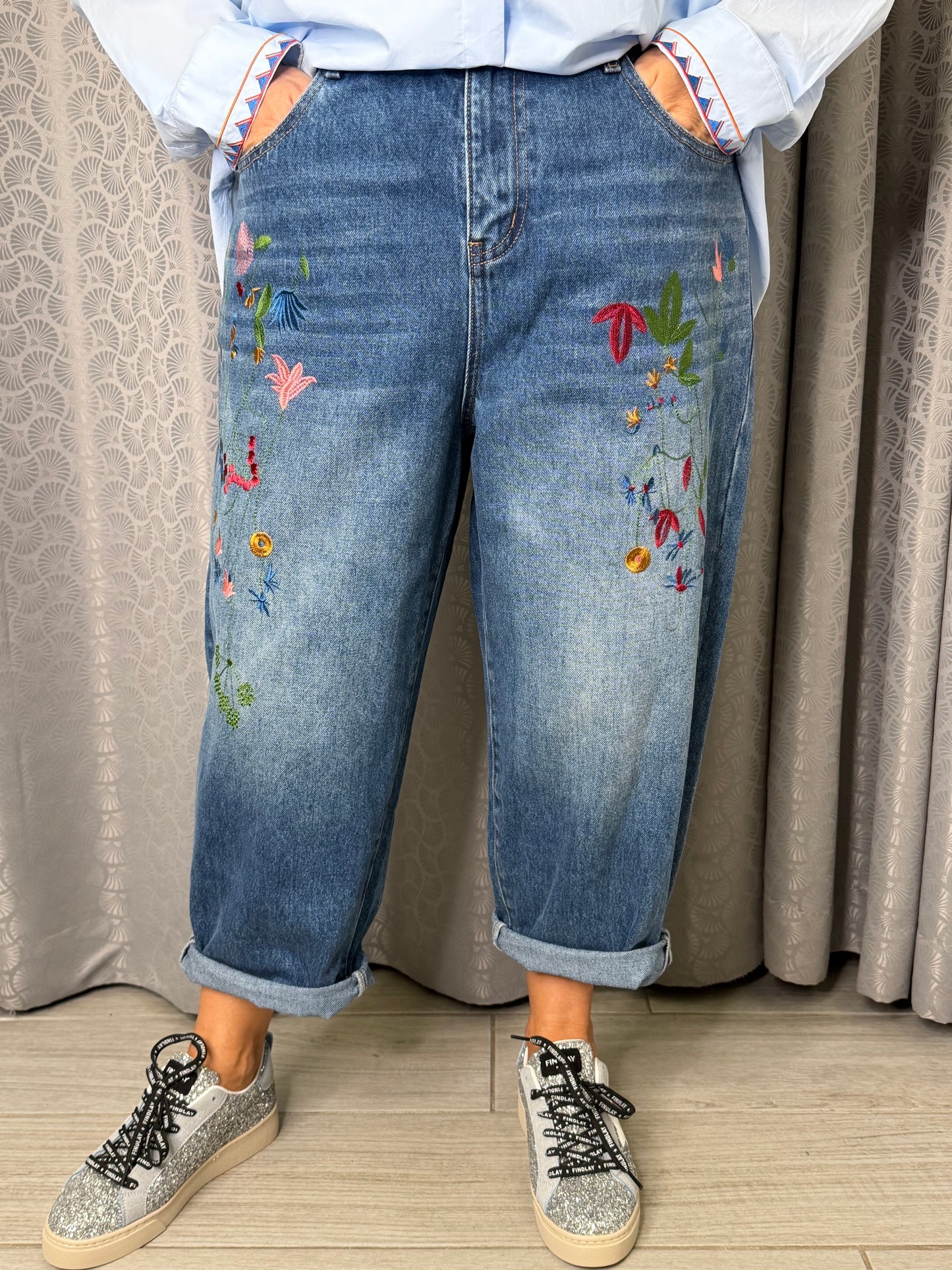 Jeans Scuro Wendy Fiori