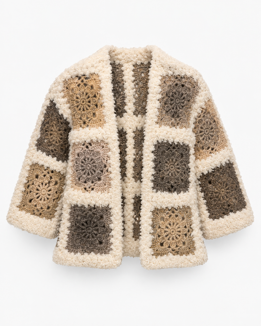 Cardigan Crochet Burro/Beige