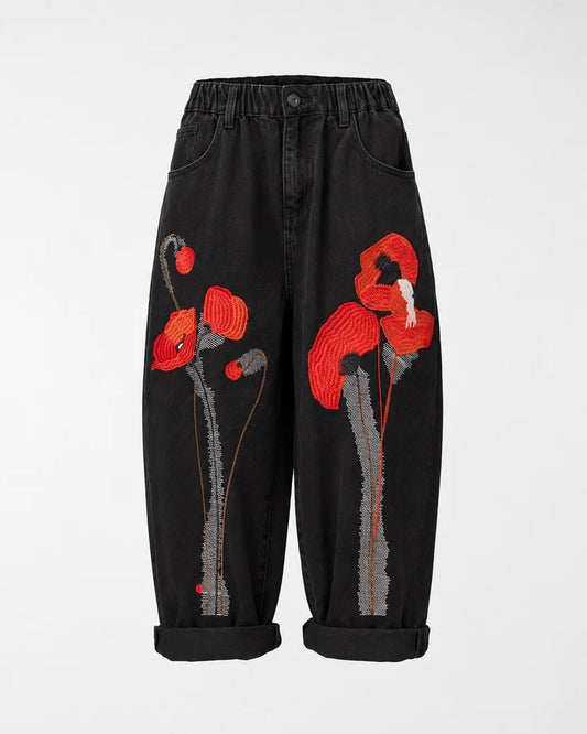 Jeans Wendy Neri Ricamo Floreale