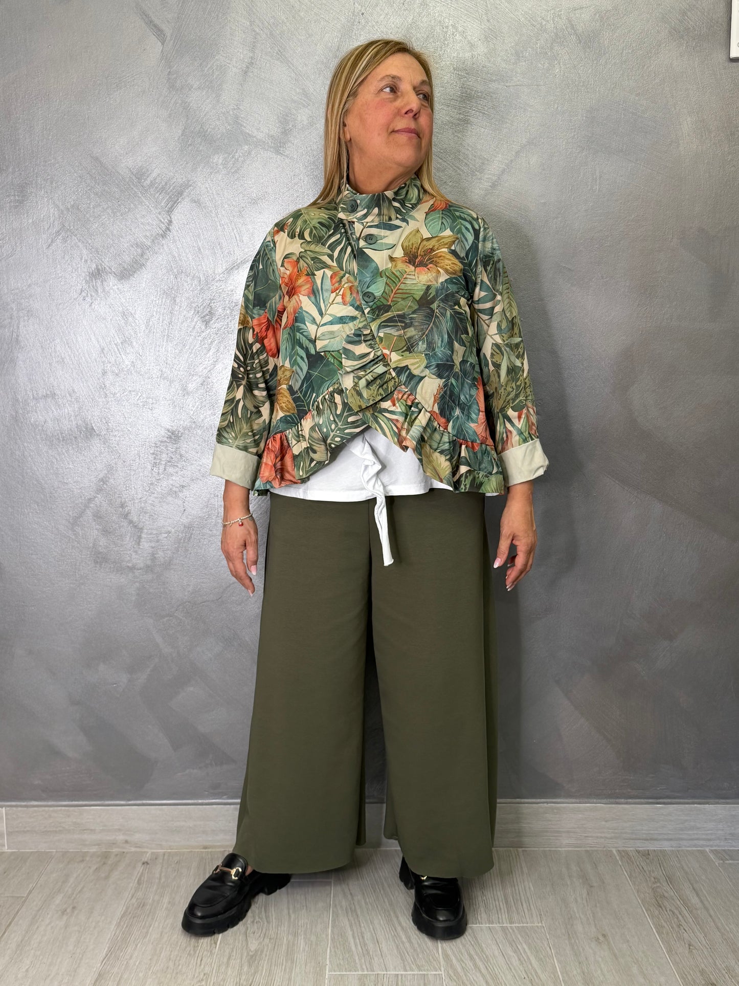 Giacca Wendy Floreale Verde