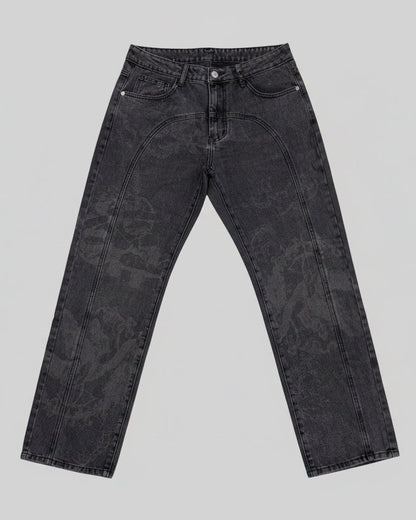 Jeans Floral Wash Black