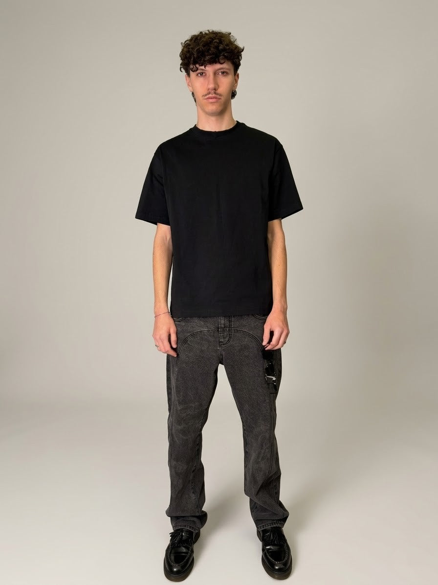Jeans Floral Wash Black