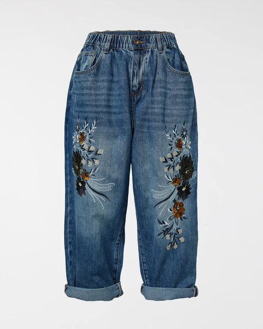 Jeans Wendy Ricami Floreali