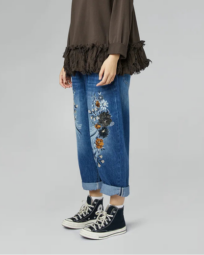 Jeans Wendy Ricami Floreali