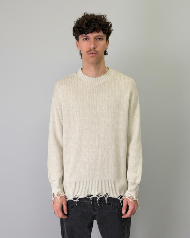 Maglia Raw Edge Cream