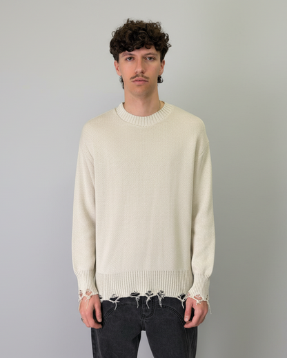 Maglia Raw Edge Cream