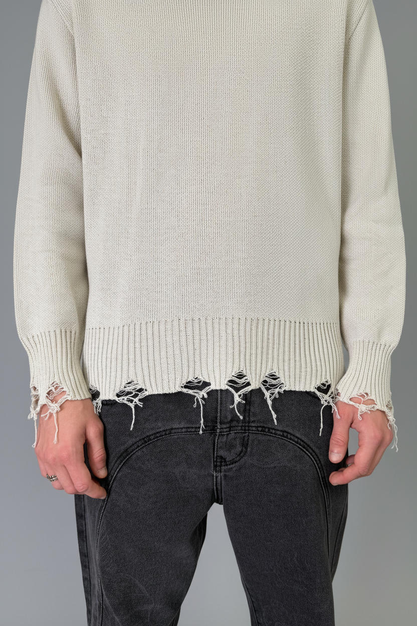 Maglia Raw Edge Cream