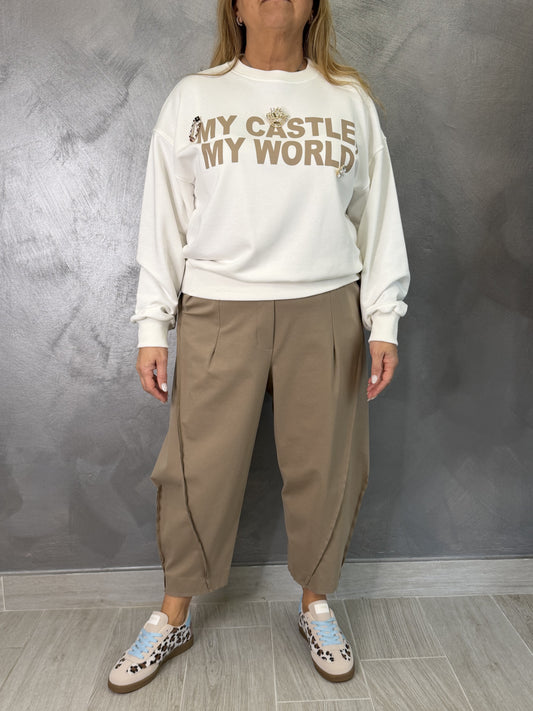 Pantalone Wendy Balloon Tortora